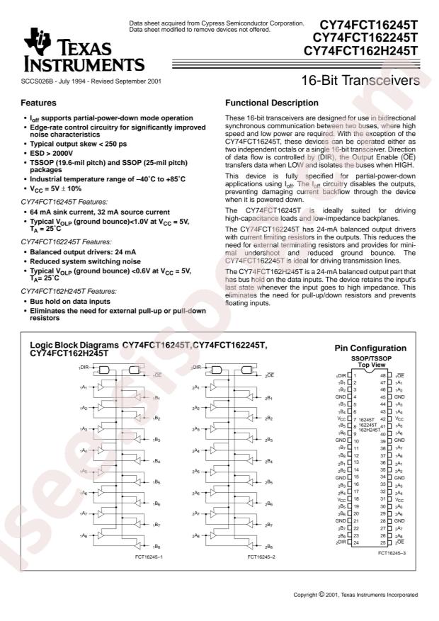 CY74FCT162245TPVCT