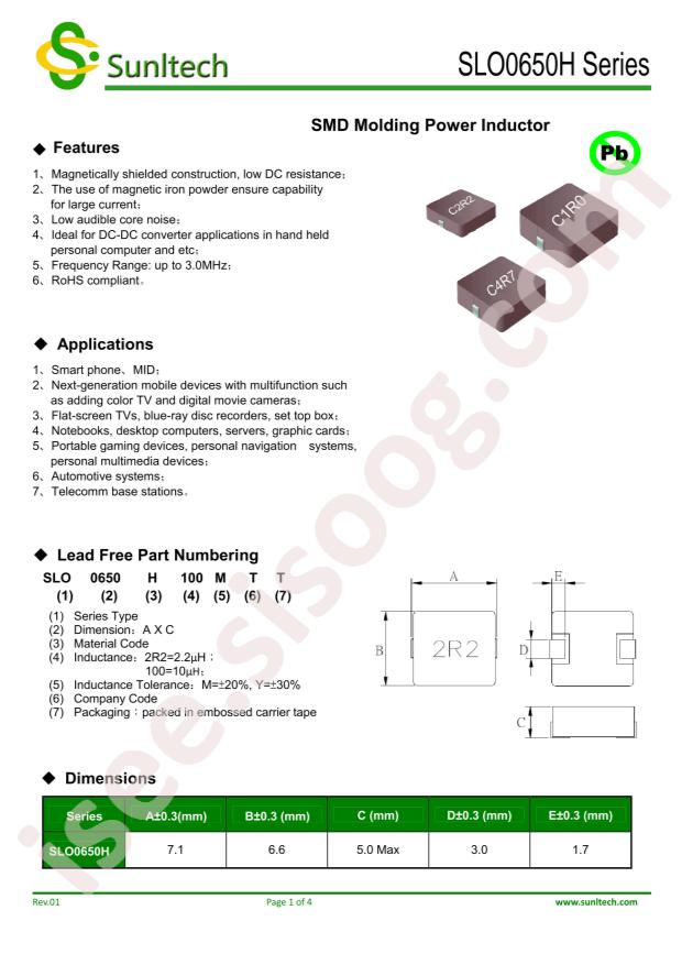 Sunltech SLO0650H100MTT