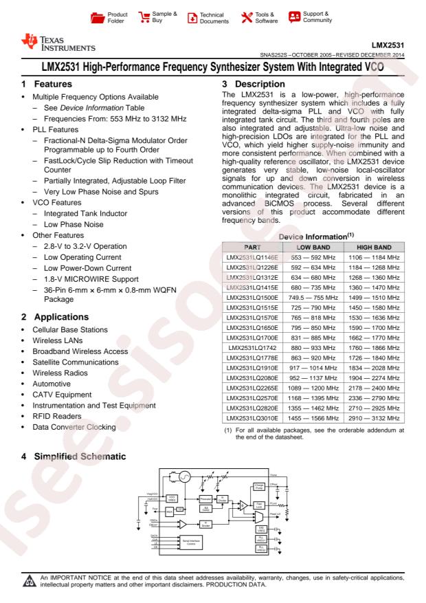 LMX2531LQ2570E/NOPB