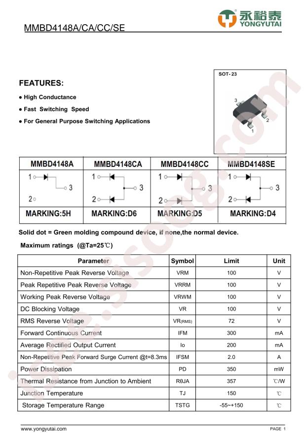 YONGYUTAI MMBD4148CC