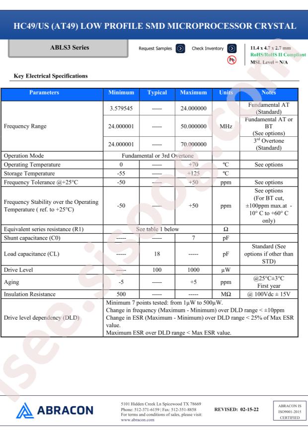 ABLS3-8.000MHZ-D4Y-T