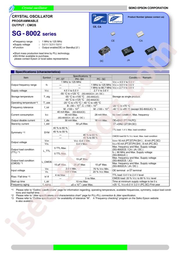 SG-8002CE 10.000000MHz PHM