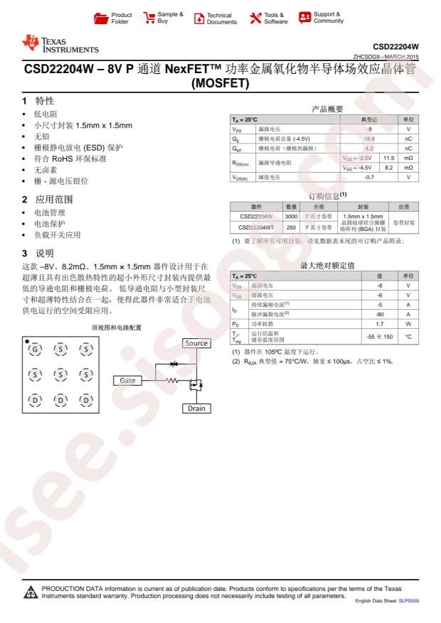 CSD22204WT