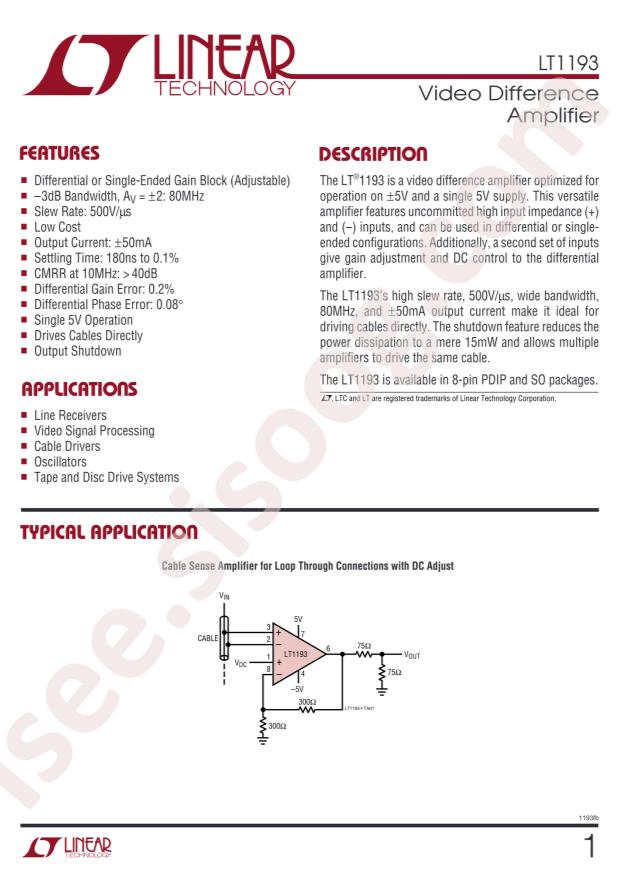 LT1193CS8#PBF