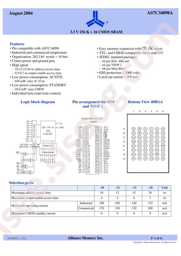 AS7C34098A-20TCNTR