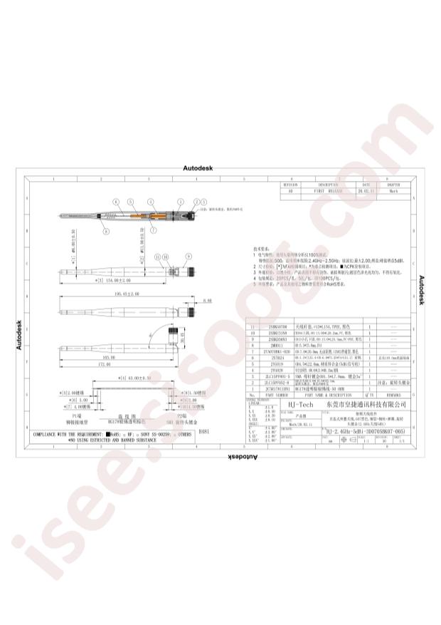 HJ-2.4GHz-5dBi-3D0705BK07-005)