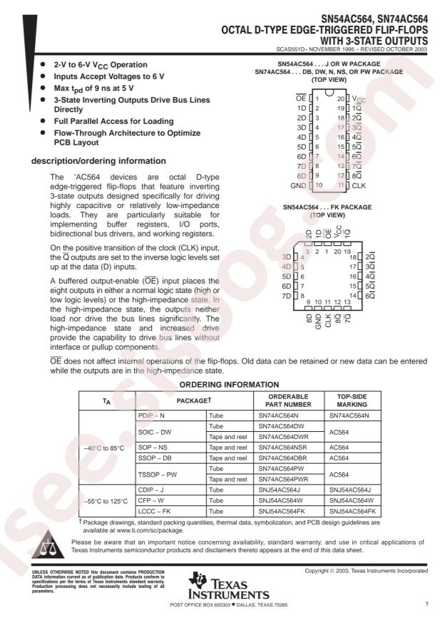 SN74AC564N