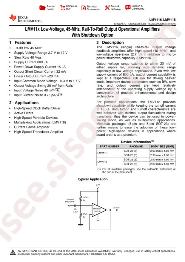 TI LMV116MFX/NOPB