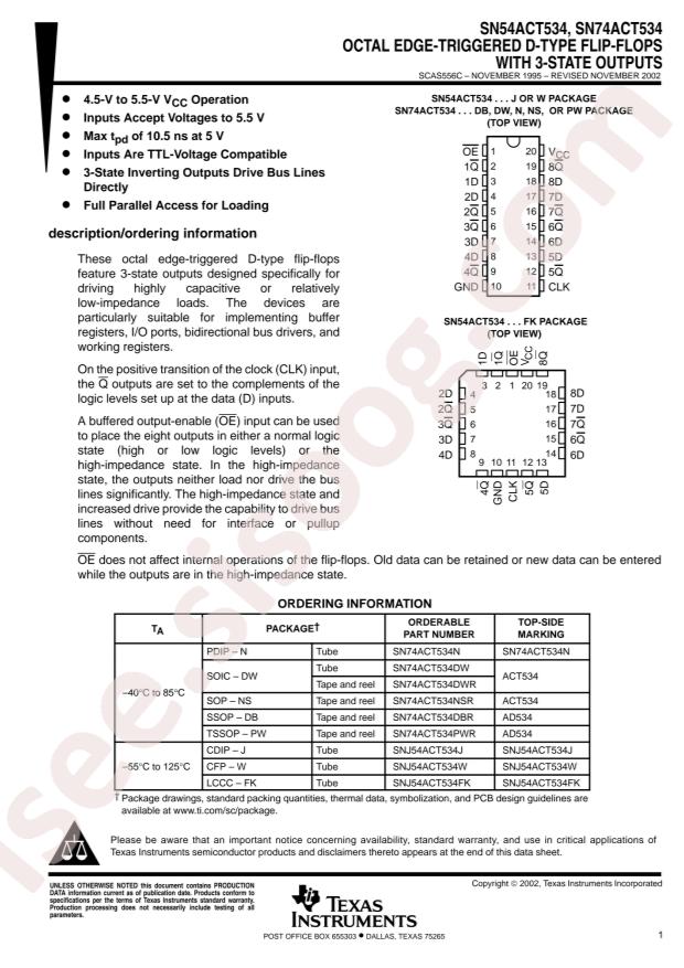 SN74ACT534NSR