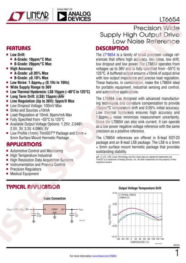 LT6654AIS6-3.3#TRPBF