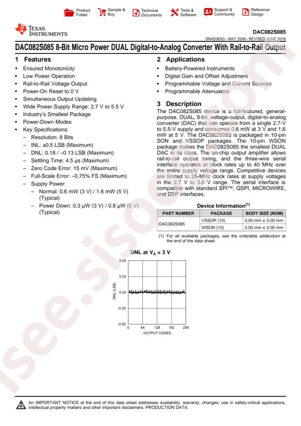 DAC082S085CISDX/NOPB