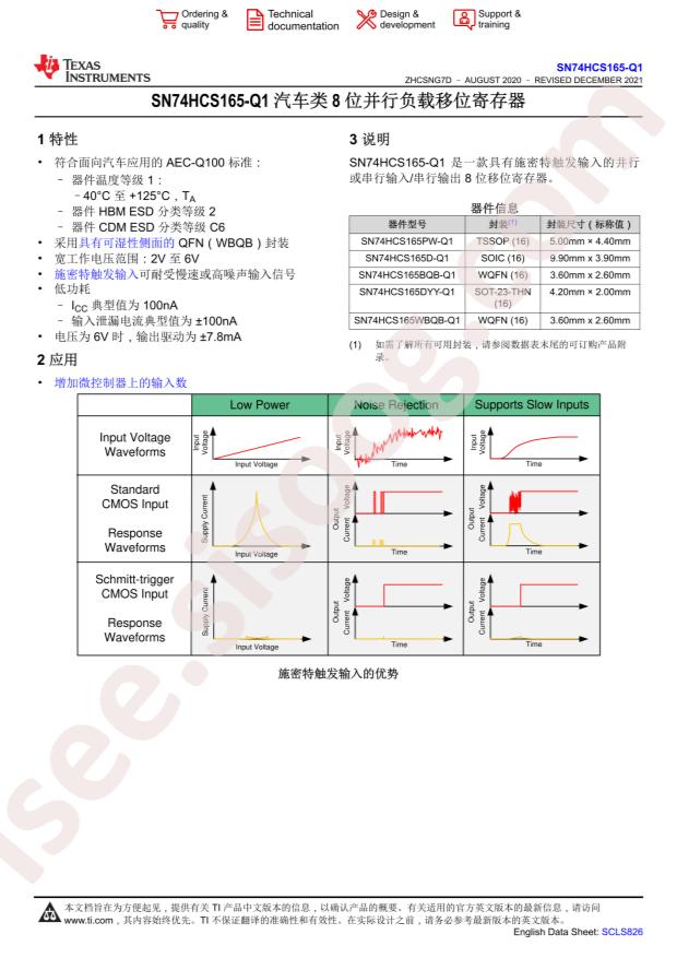 SN74HCS165QDRQ1