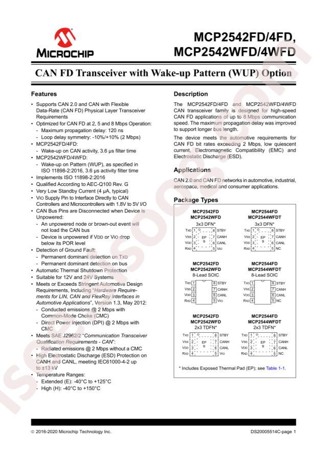 MCP2542FD-E/SN