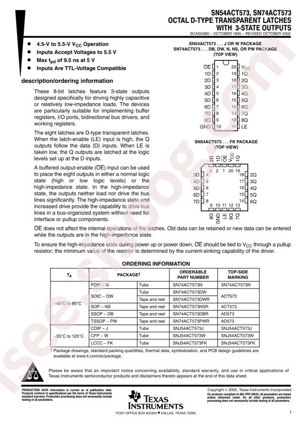 SN74ACT573NSR