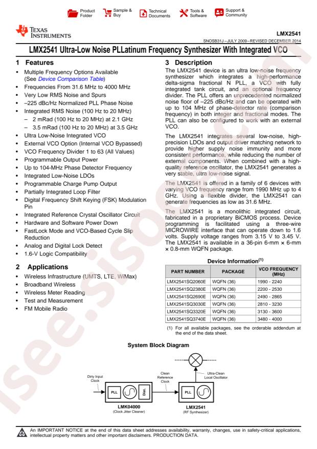 LMX2541SQE2060E/NOPB