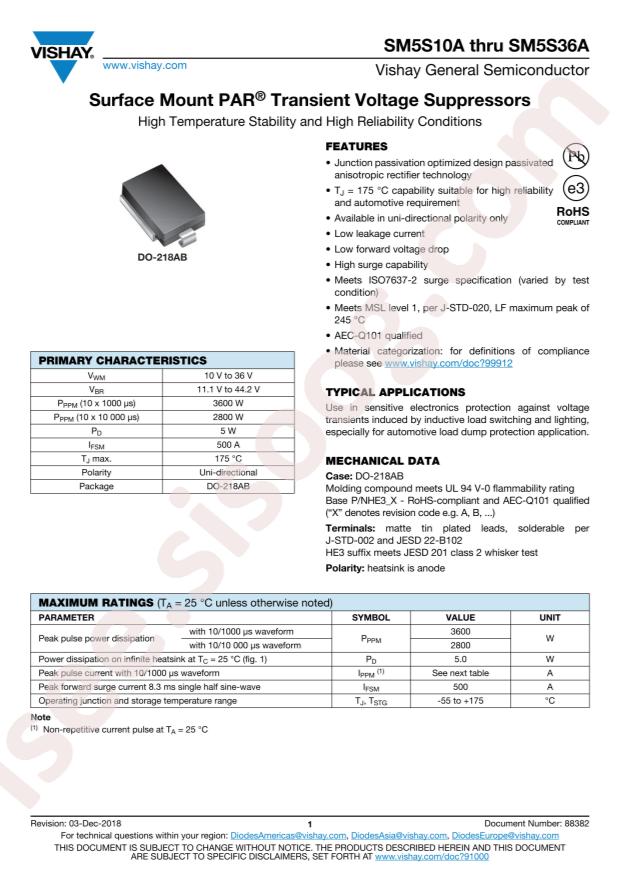 VISHAY SM5S11AHE3_A/I