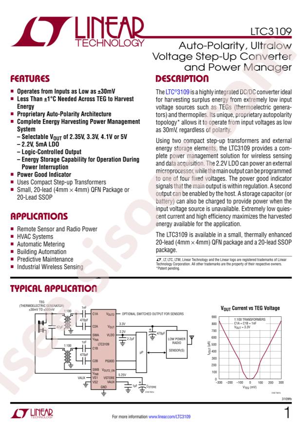 LTC3109EUF#PBF