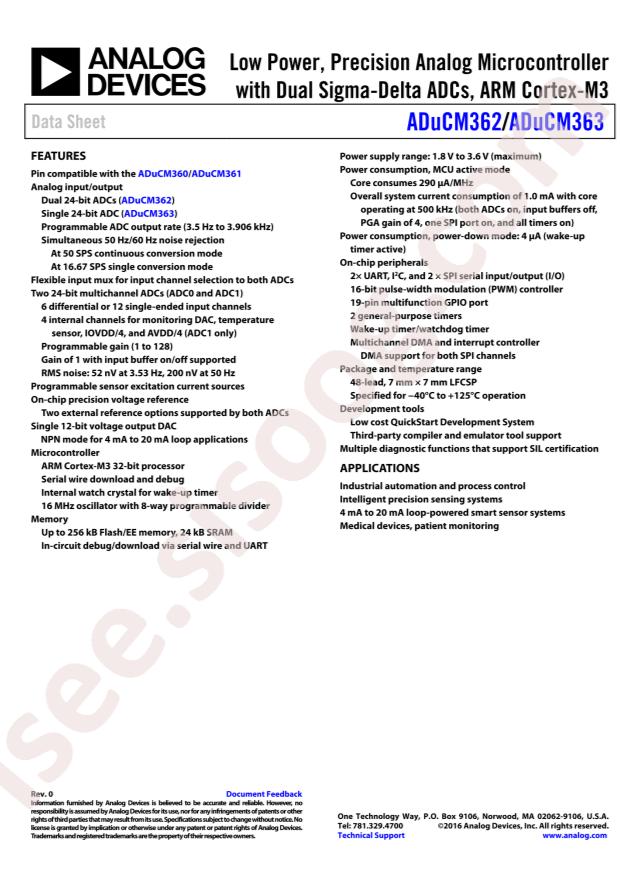 ADUCM362BCPZ256