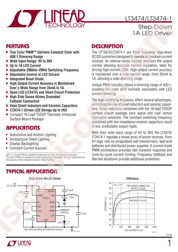 LT3474EFE-1#TRPBF