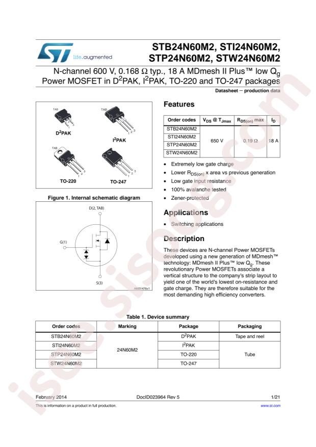STP24N60M2