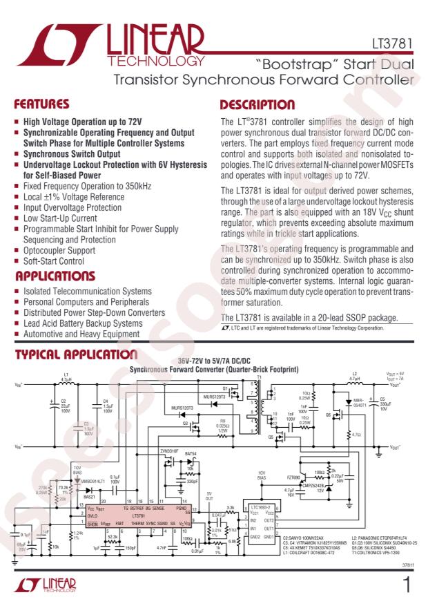 LT3781EG#TRPBF