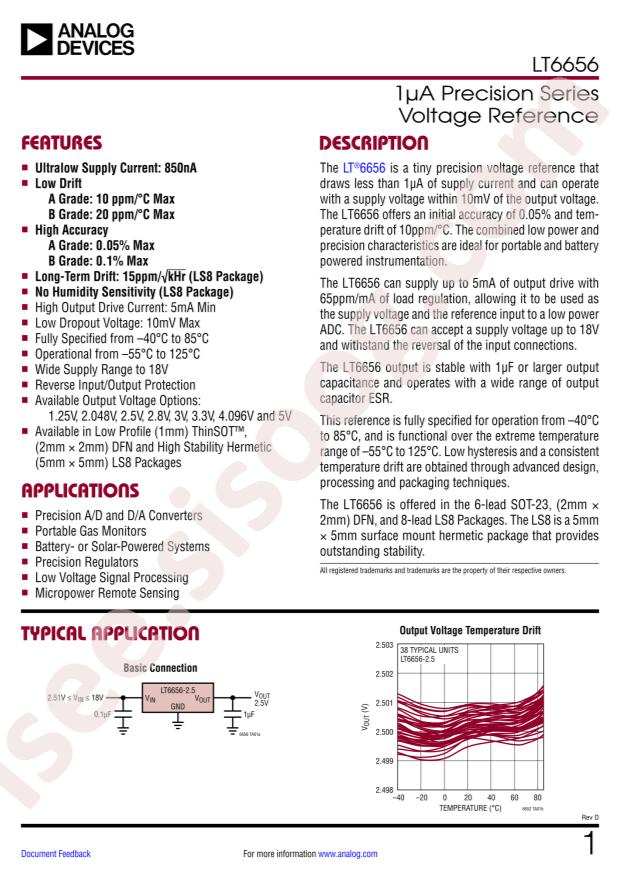 LT6656BIS6-3.3#TRPBF