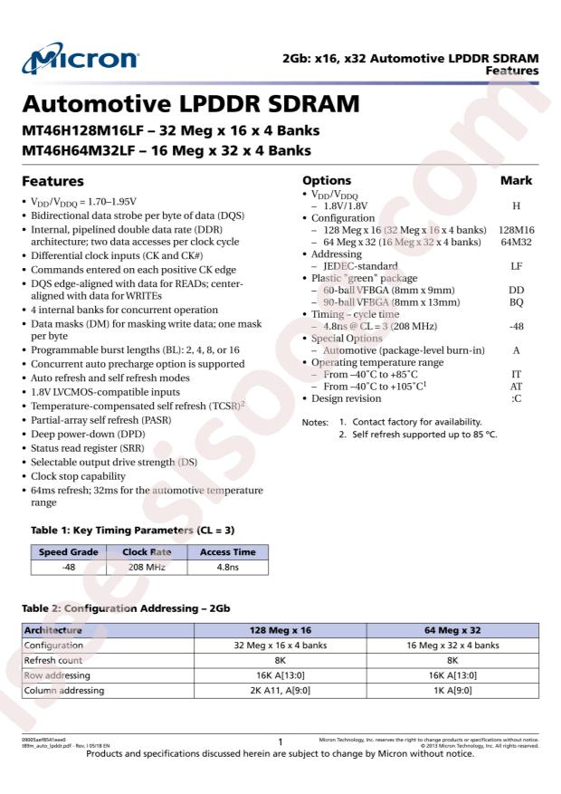 MT46H128M16LFDD-48 IT:C TR