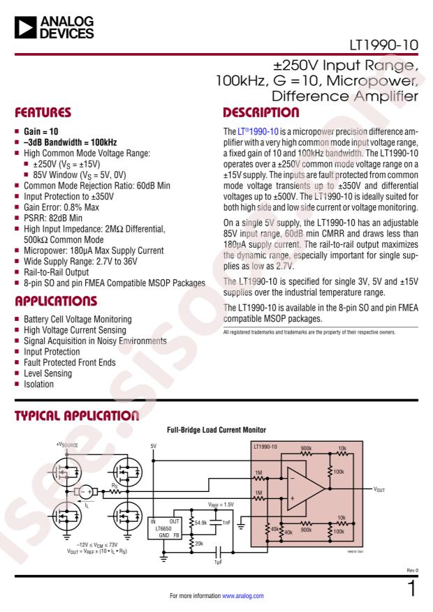 LT1990IMS8-10#TRPBF