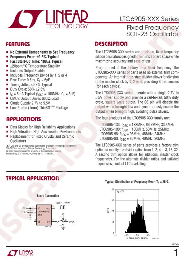 LTC6905IS5-80#TRPBF