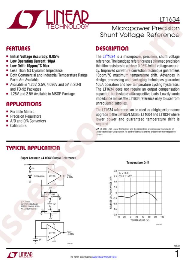 LT1634BIS8-1.25#PBF