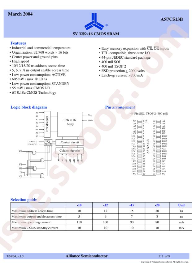 AS7C513B-15TCN