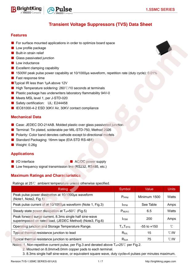 1.5SMC550CA/TR13