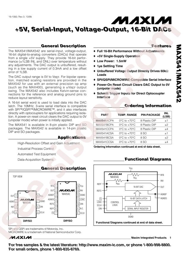 MAX542CCSD+T