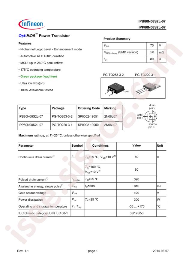 IPP80N08S2L-07