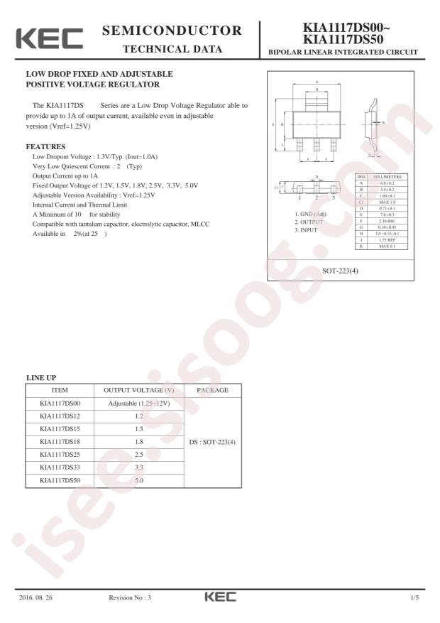 KIA1117DS12-RTK/P