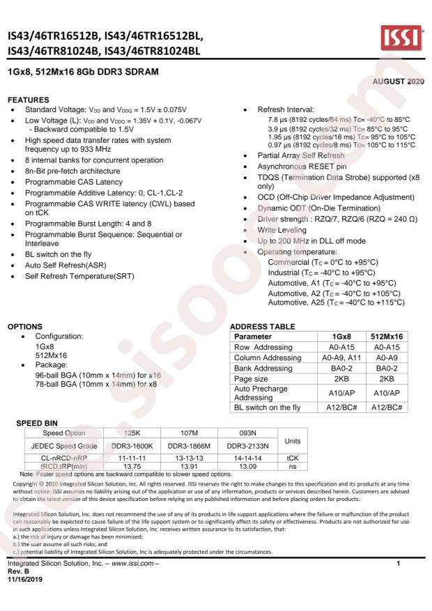 IS43TR16512B-125KBL