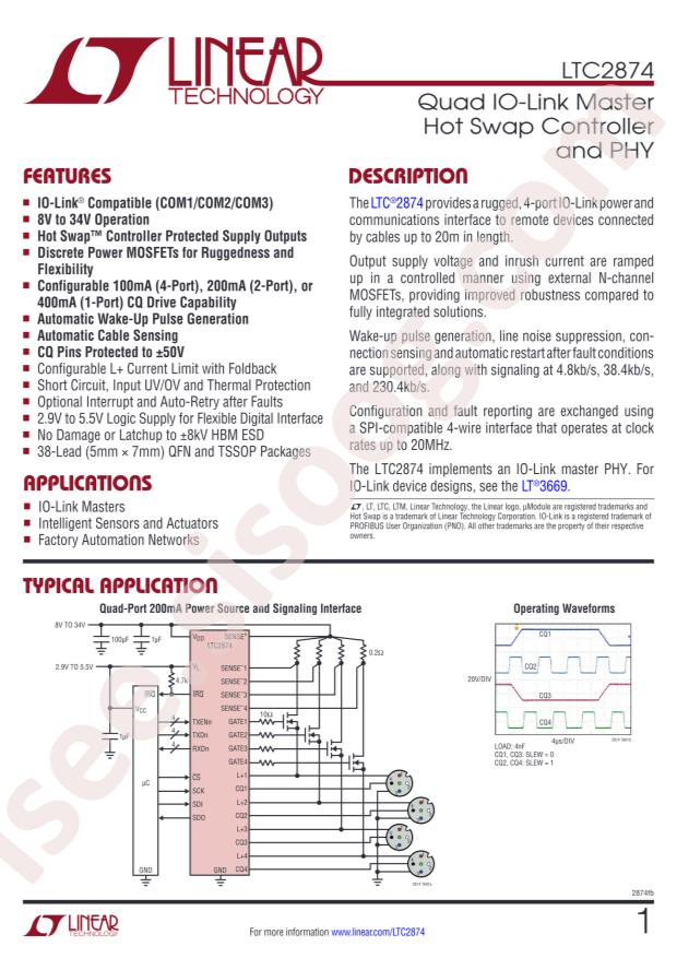 LTC2874IUHF#TRPBF