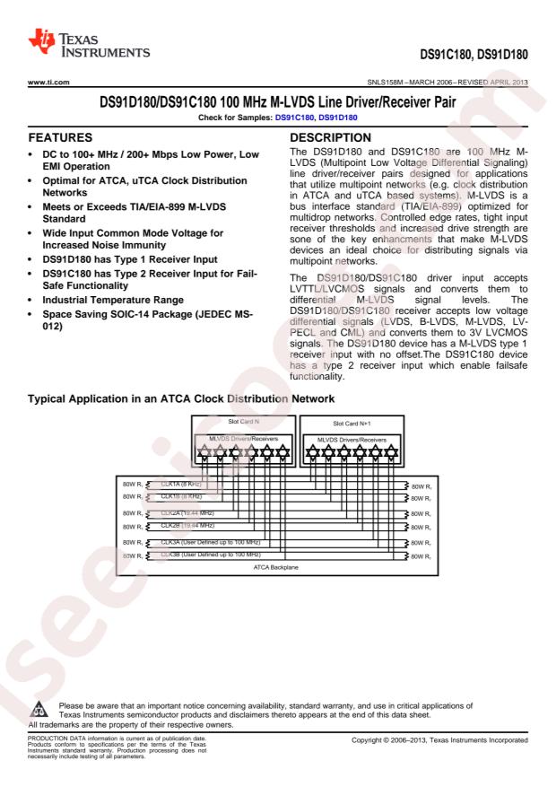 DS91D180TMA/NOPB