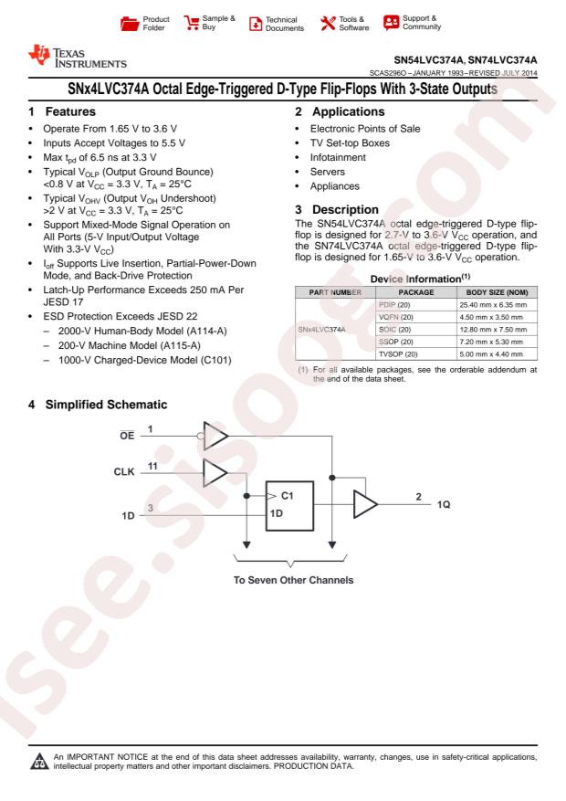 SN74LVC374ANSR