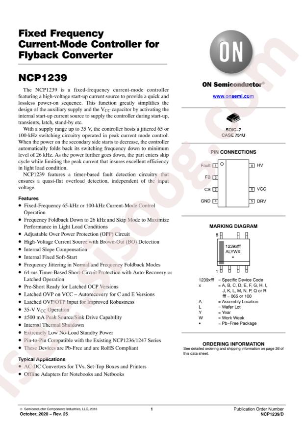 NCP1239KD65R2G