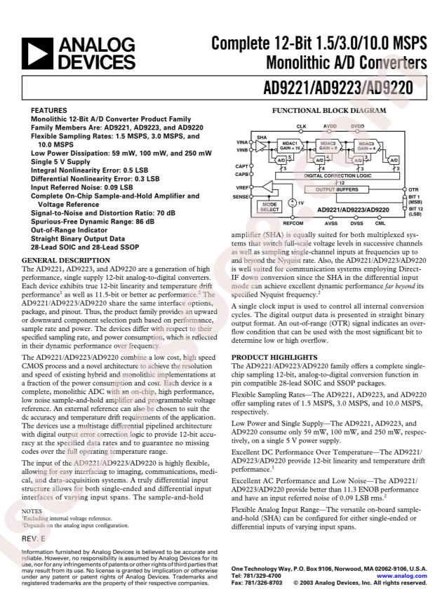 AD9220ARSZ