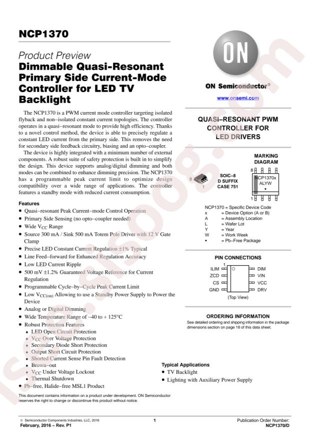 NCP1370ADR2G