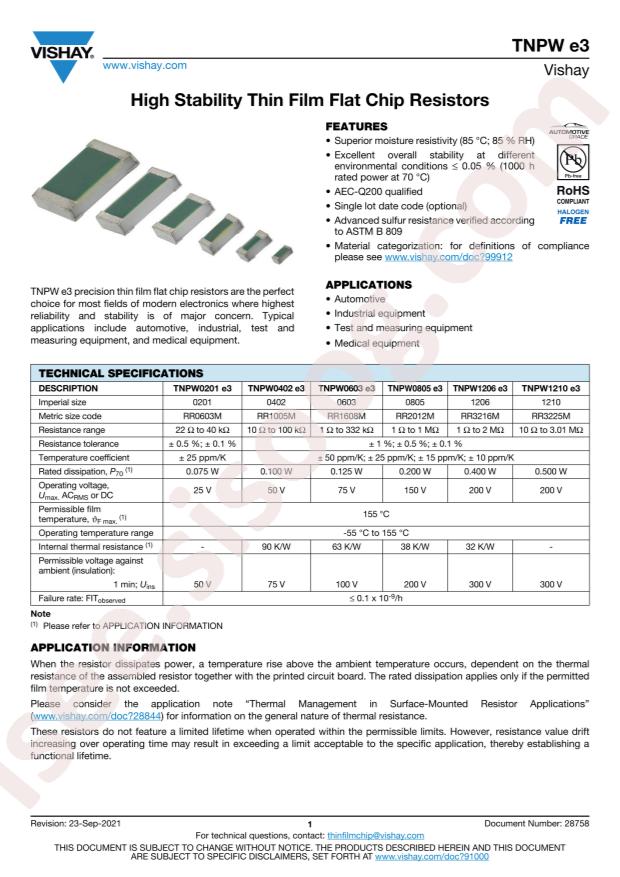 TNPW0805100KBEEA