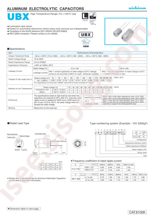 UBX1H331MHL1TO