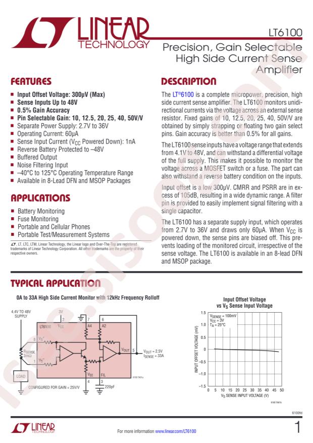 LT6100IMS8#PBF