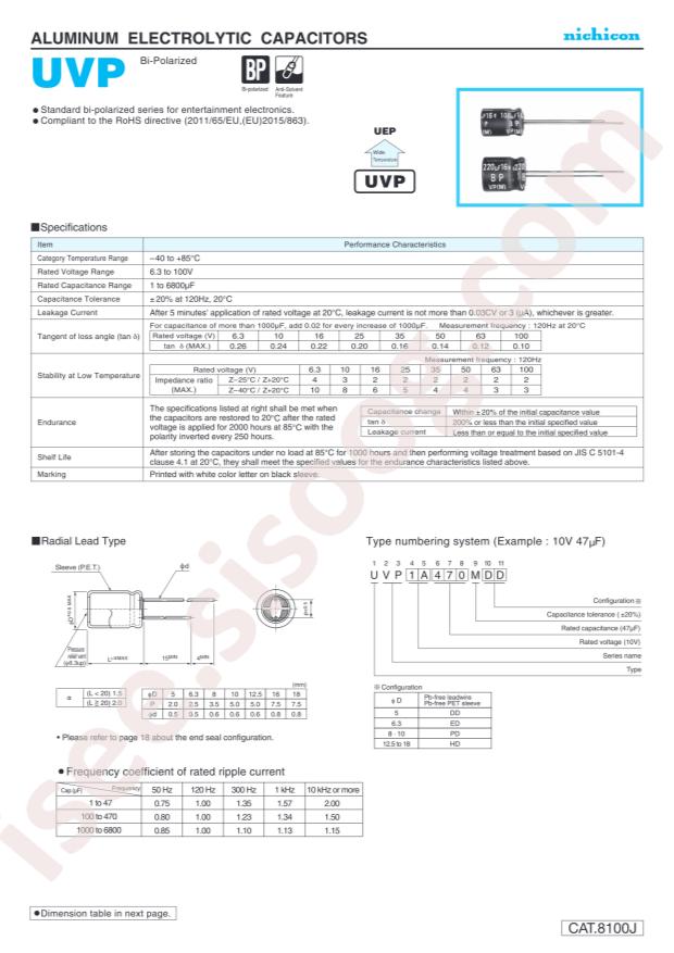 UVP1E100MDD