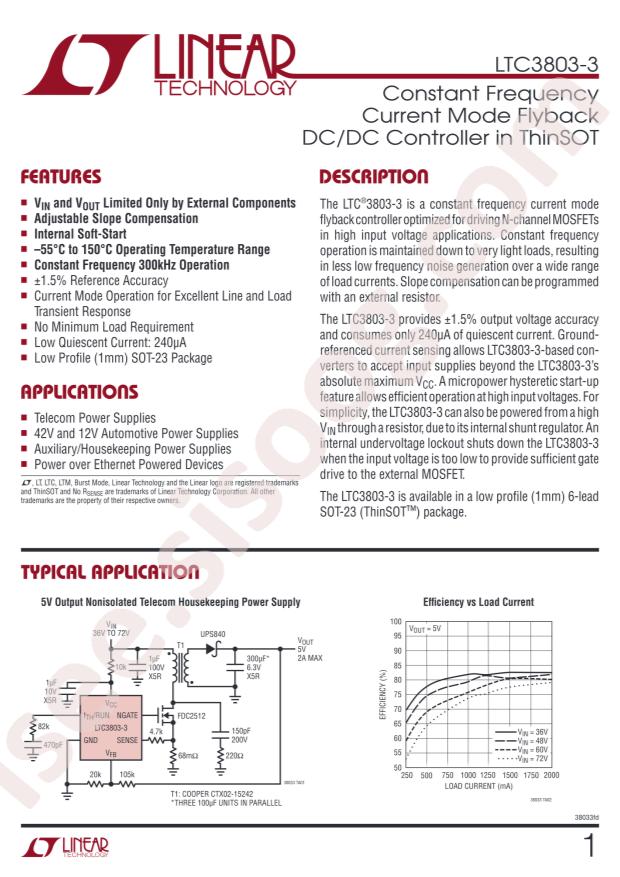 LTC3803ES6-3#TRPBF