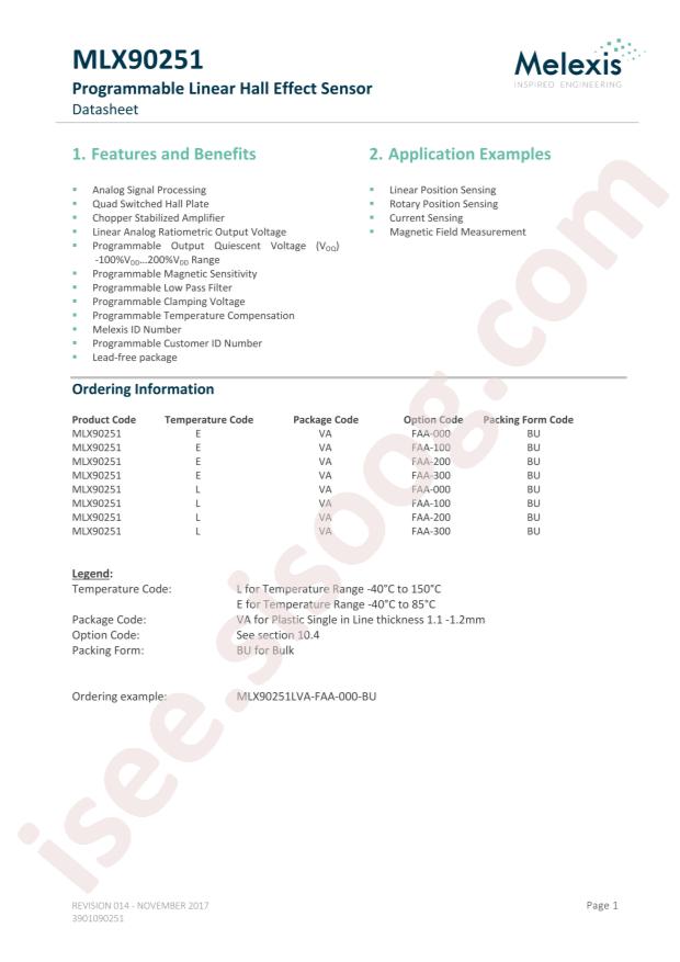 MLX90251EVA-FAA-000-SP