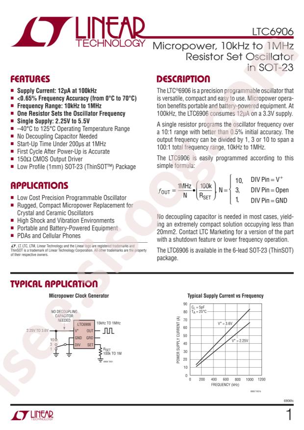 LTC6906HS6#TRPBF