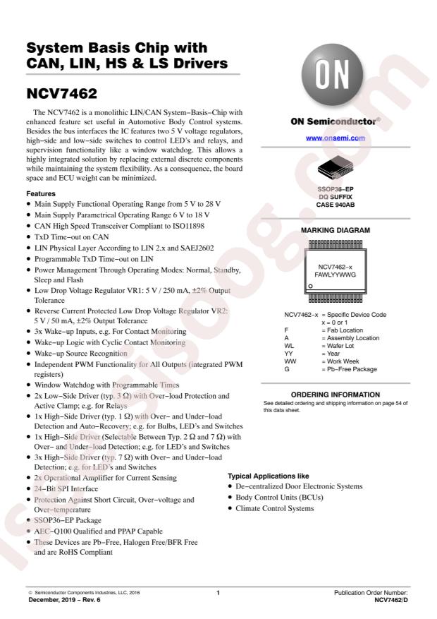 NCV7462DQ0R2G